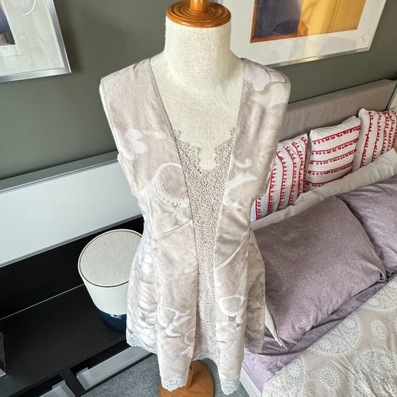 - Eli Tahari Lola Sleeveless Floral Lace-Trim Dress Party  High End US2 - 1D1794 - Picture 4 of 11